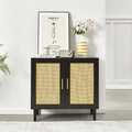Modern Rattan-Door Sideboard with Adjustable Shelf