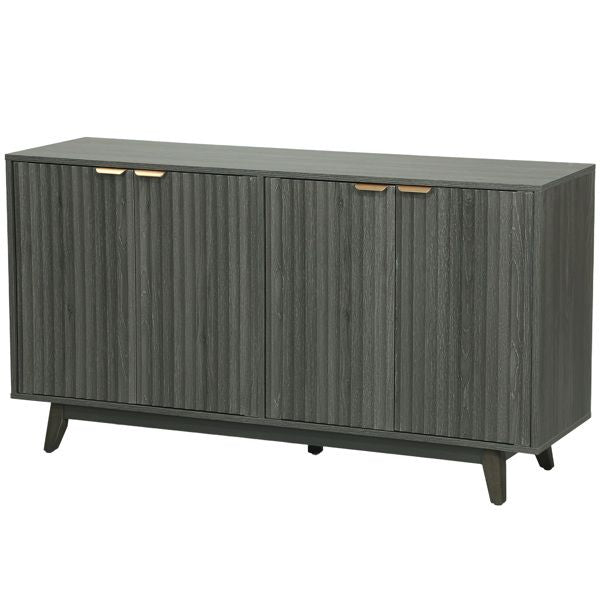 Wave-Fluted Sideboard with Adjustable Shelves