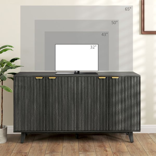 Wave-Fluted Sideboard with Adjustable Shelves