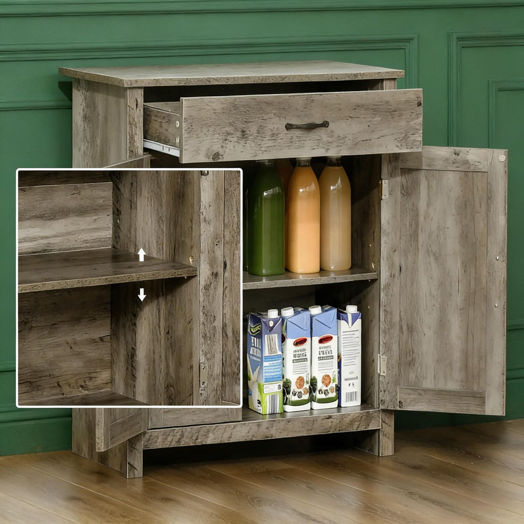Farmhouse Barn Door Sideboard with Adjustable Storage