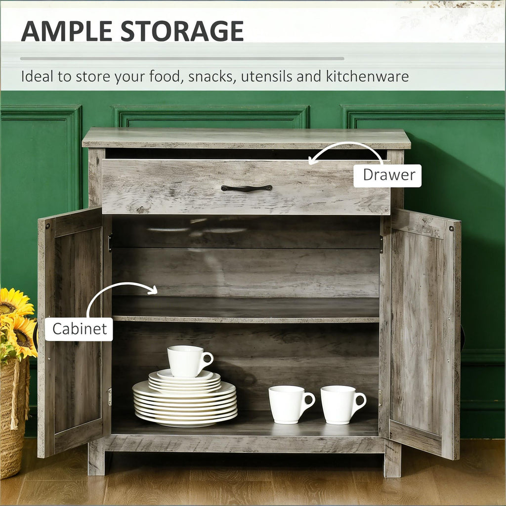 Farmhouse Barn Door Sideboard with Adjustable Storage