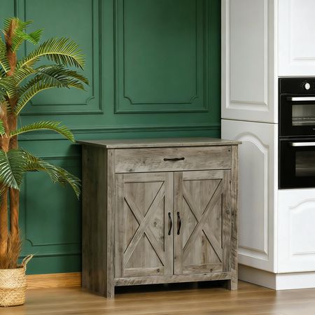 Farmhouse Barn Door Sideboard with Adjustable Storage