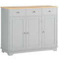 Multifunctional Sideboard Cabinet with Rubberwood Top and Drawers for Living Room or Dining Room