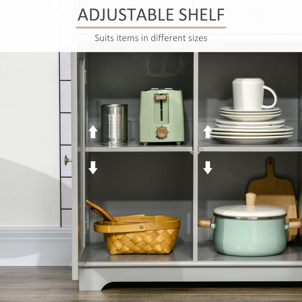 Multifunctional Sideboard Cabinet with Rubberwood Top and Drawers for Living Room or Dining Room