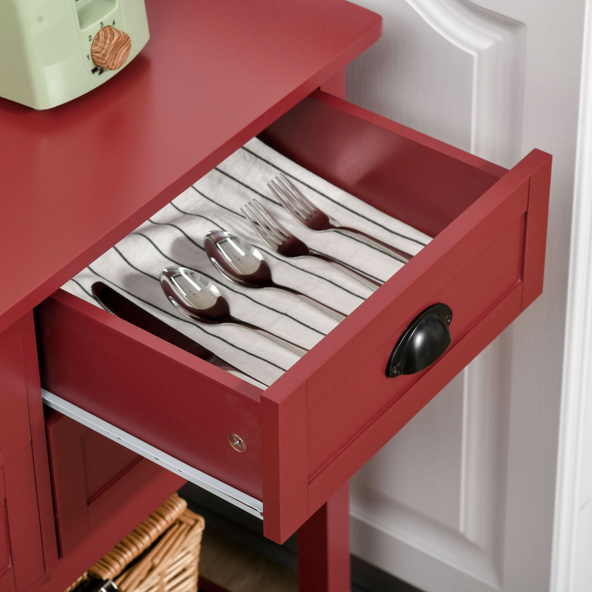 Sideboard Buffet Cabinet with Storage, Modern Coffee Bar Cabinet with 4 Drawers and