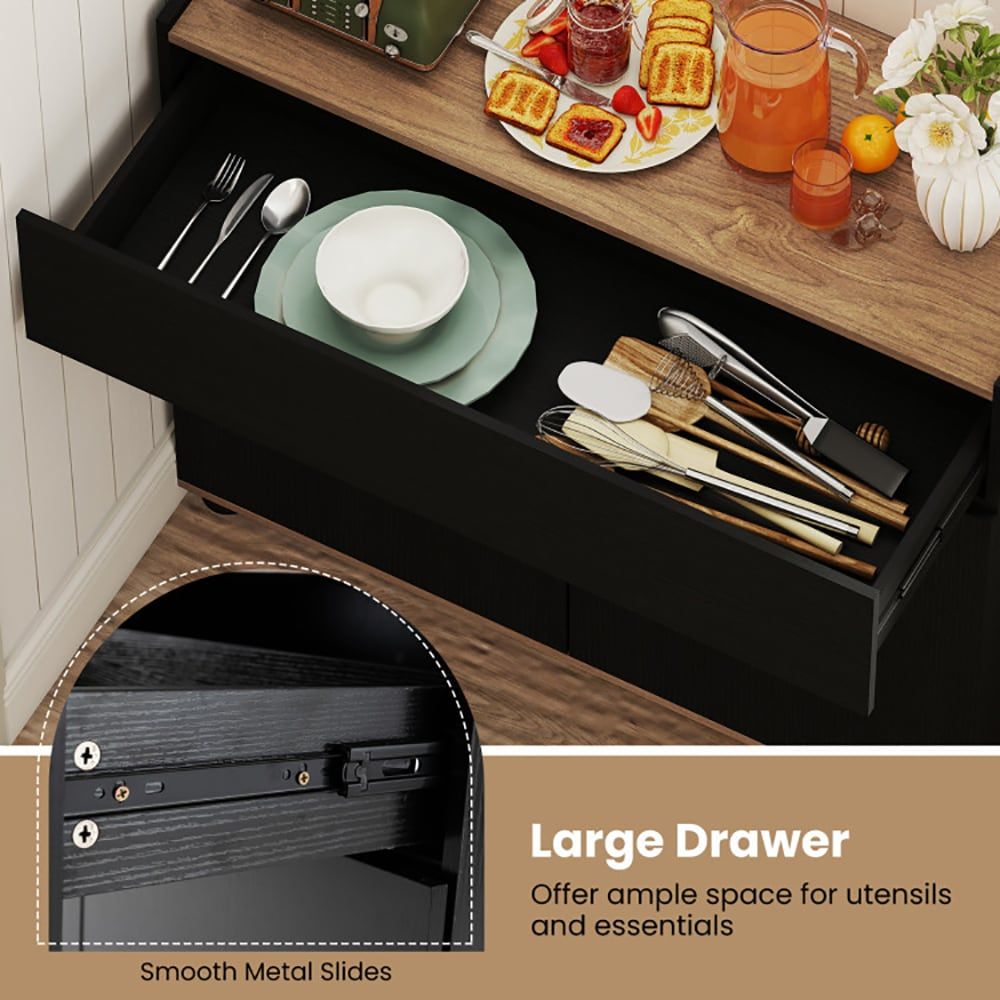 Rustic Sideboard Buffet with Layered Storage
