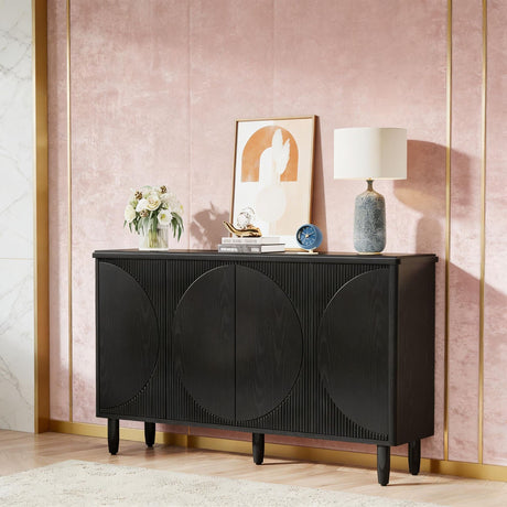 Modern White Sideboard with Push-Open Doors