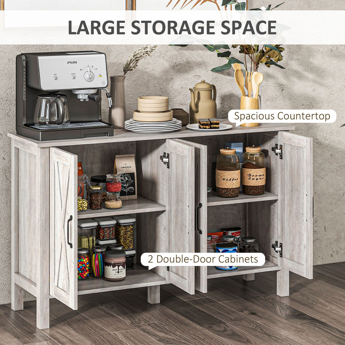 Farmhouse Sideboard with Barn-Style Doors
