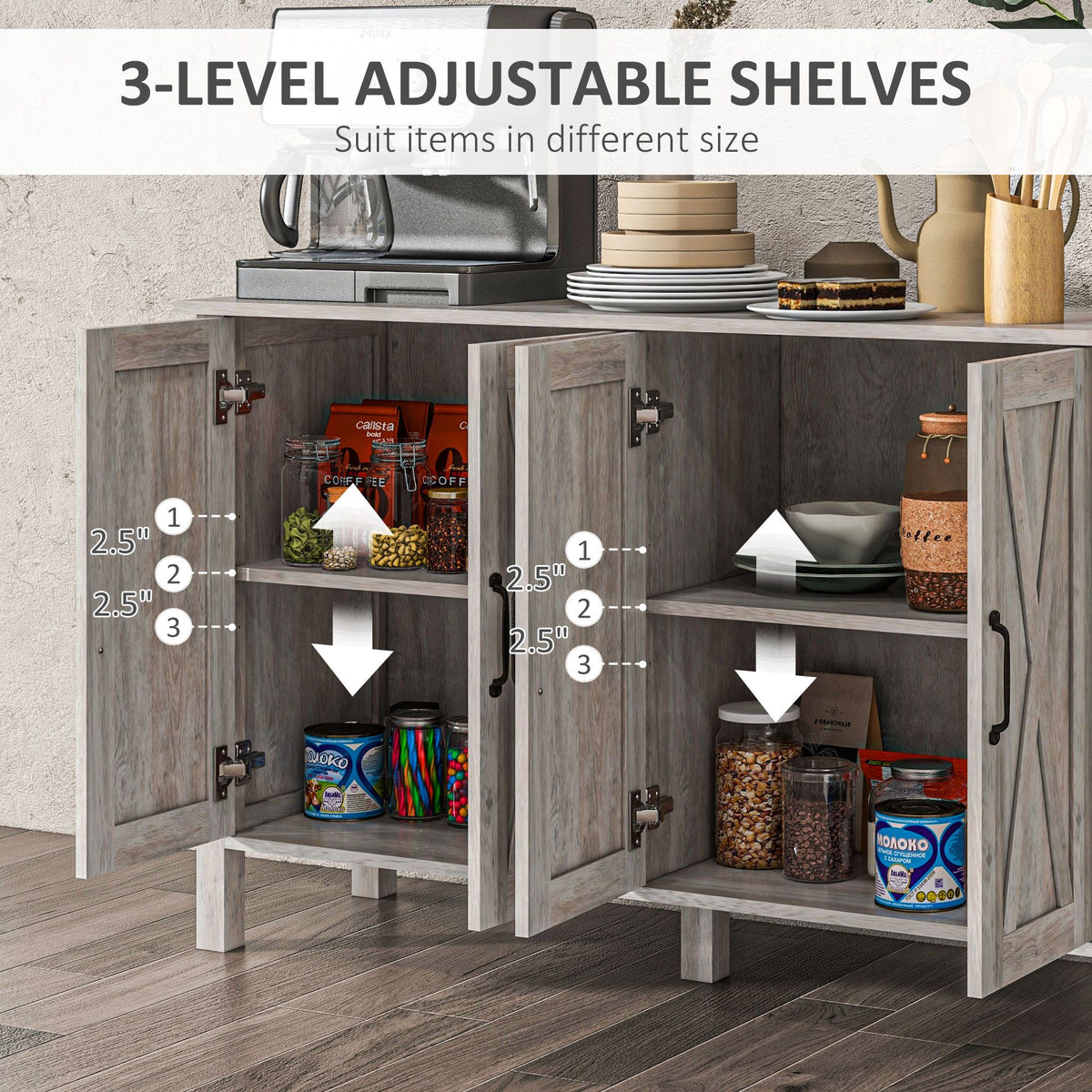 Farmhouse Sideboard with Barn-Style Doors
