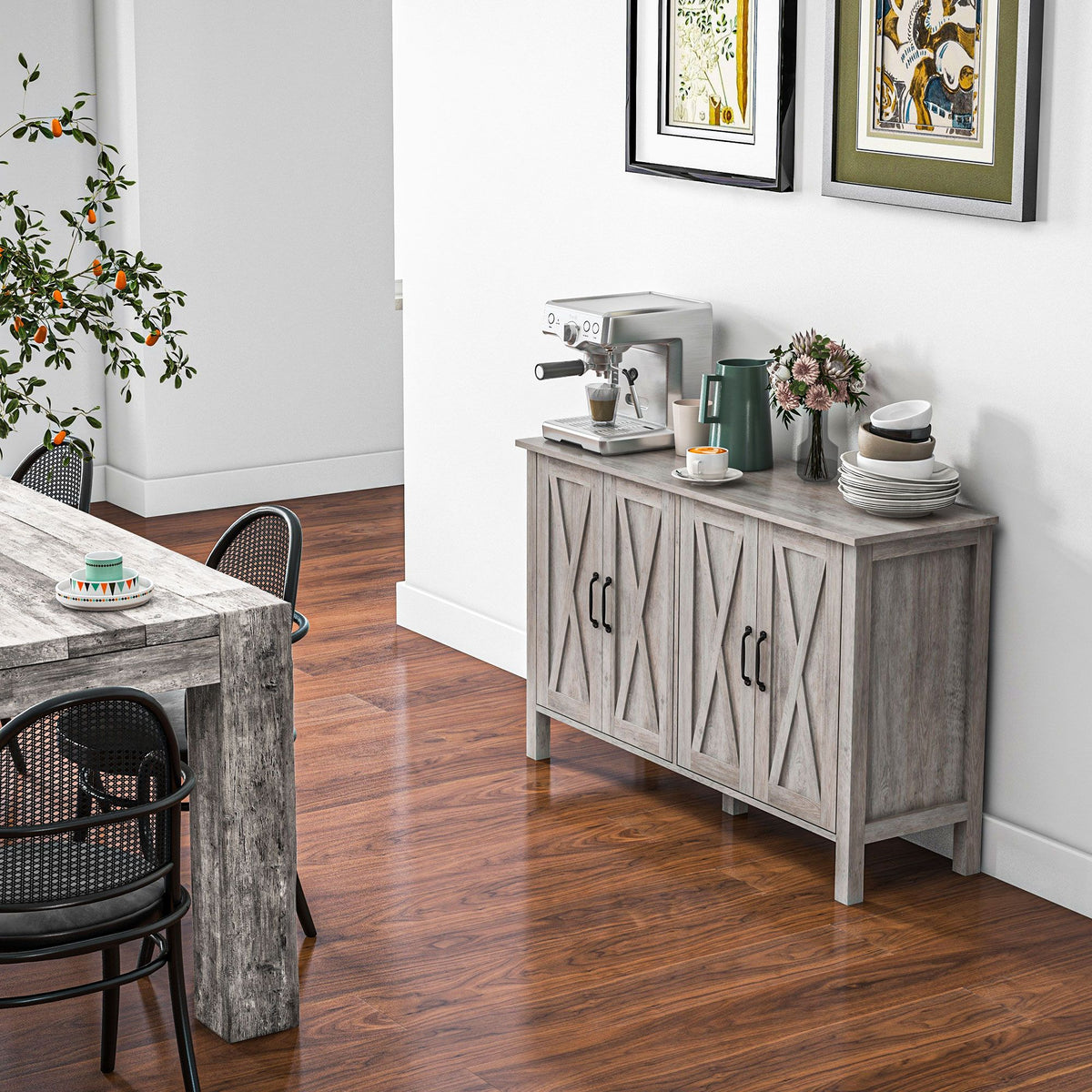 Farmhouse Sideboard with Barn-Style Doors