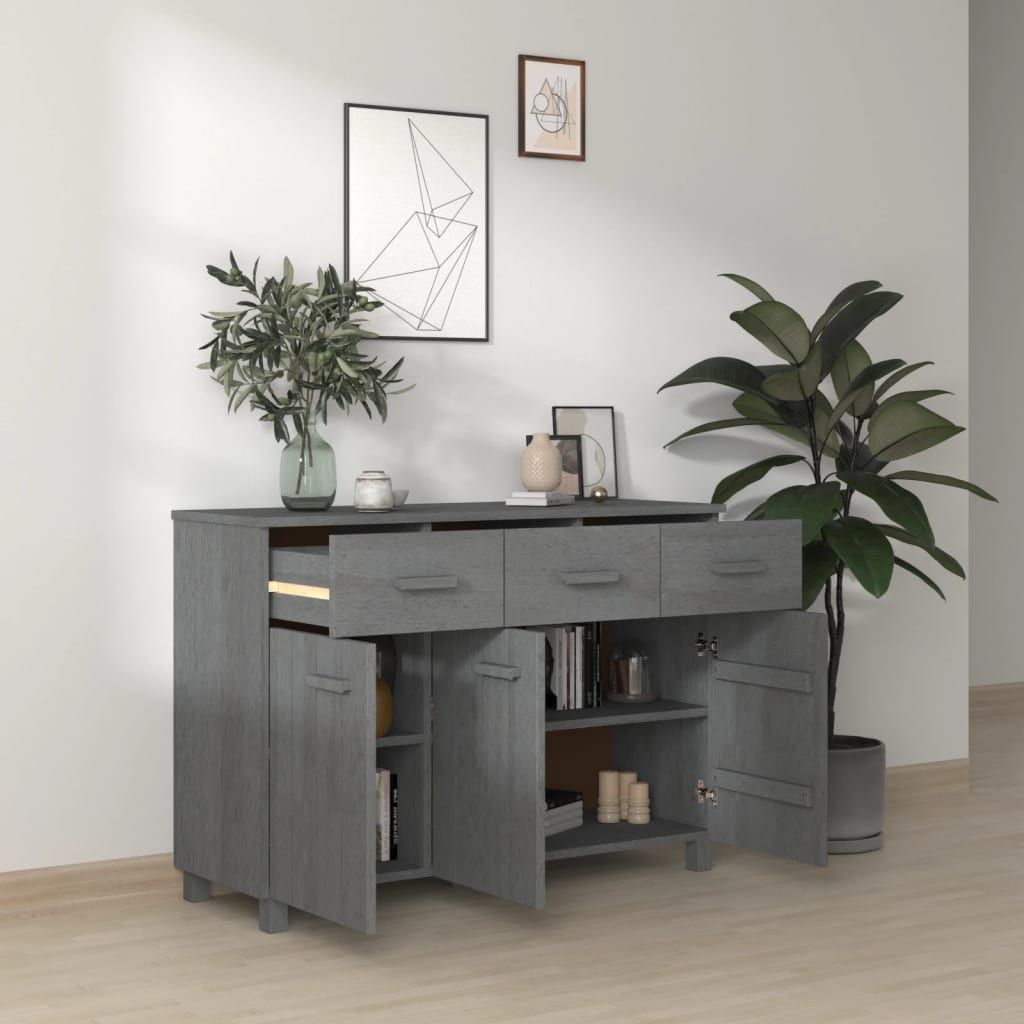 Sideboard HAMAR Dark Gray 44.5"x15.7"x31. Solid Wood Pine