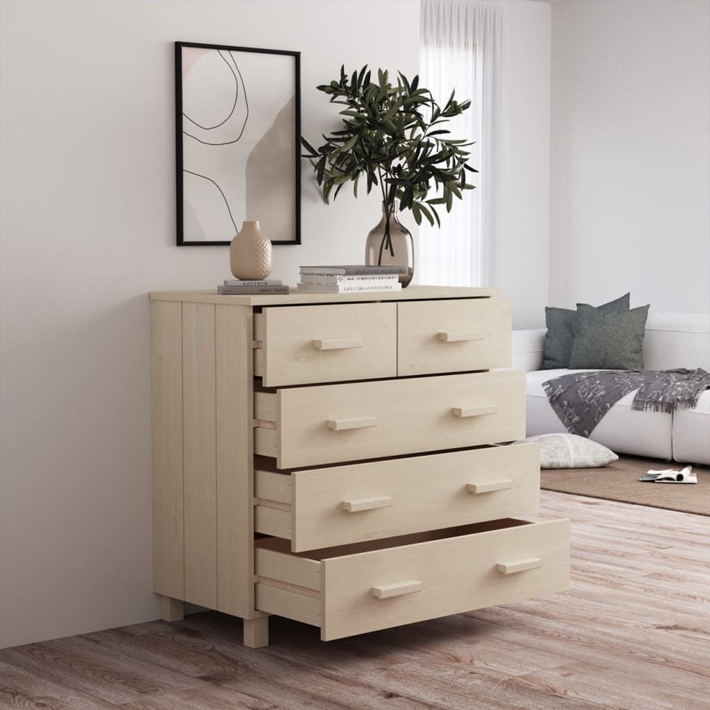 Sideboard HAMAR Honey Brown 31.1"x15.7"x31. Solid Wood Pine