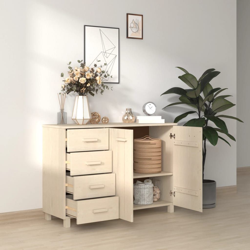 Sideboard HAMAR Honey Brown 44.5"x15.7"x31. Solid Wood Pine