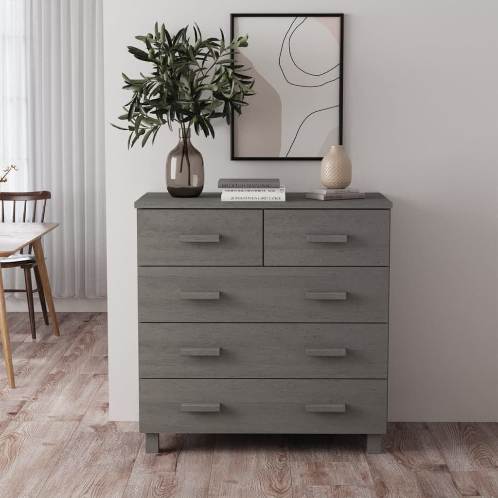 Sideboard HAMAR Light Gray 31.1"x15.7"x31. Solid Wood Pine