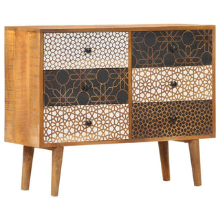 Mid-Century Sideboard with Printed Drawer Pattern