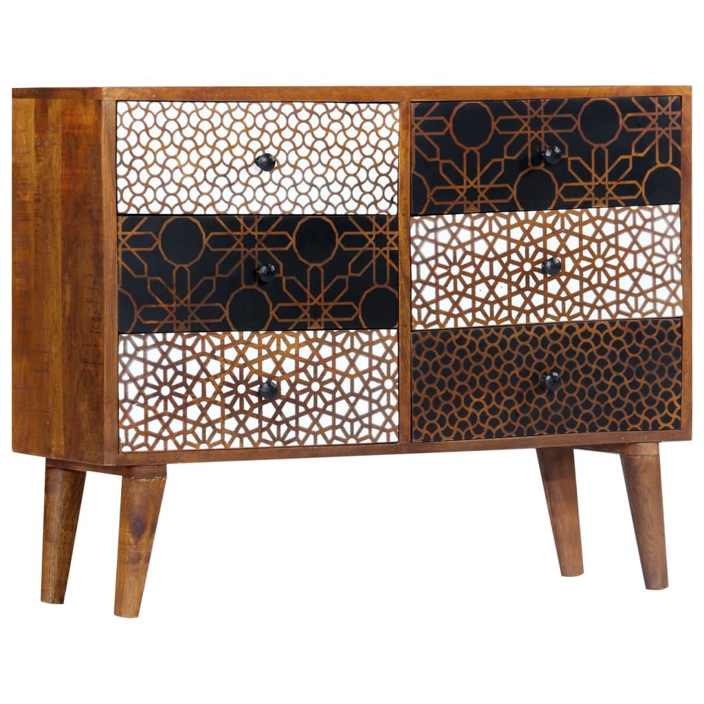 Mid-Century Sideboard with Printed Drawer Pattern