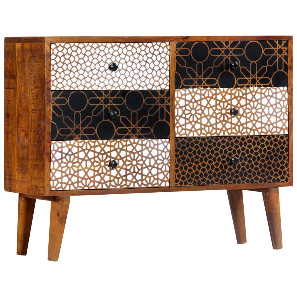 Mid-Century Sideboard with Printed Drawer Pattern