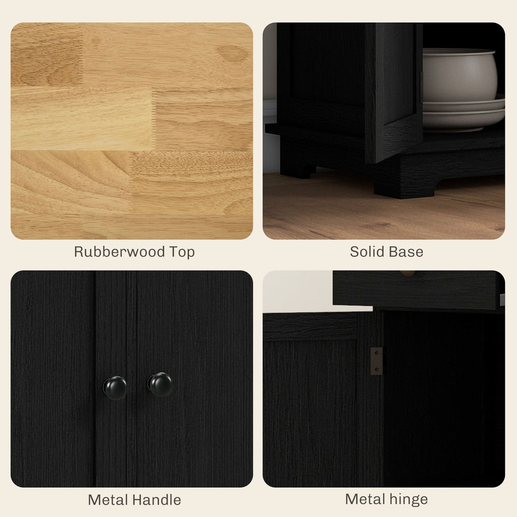 Sideboard with Wood Countertop, Kitchen Storage Cabinet, Coffee Bar Cabinet with 3