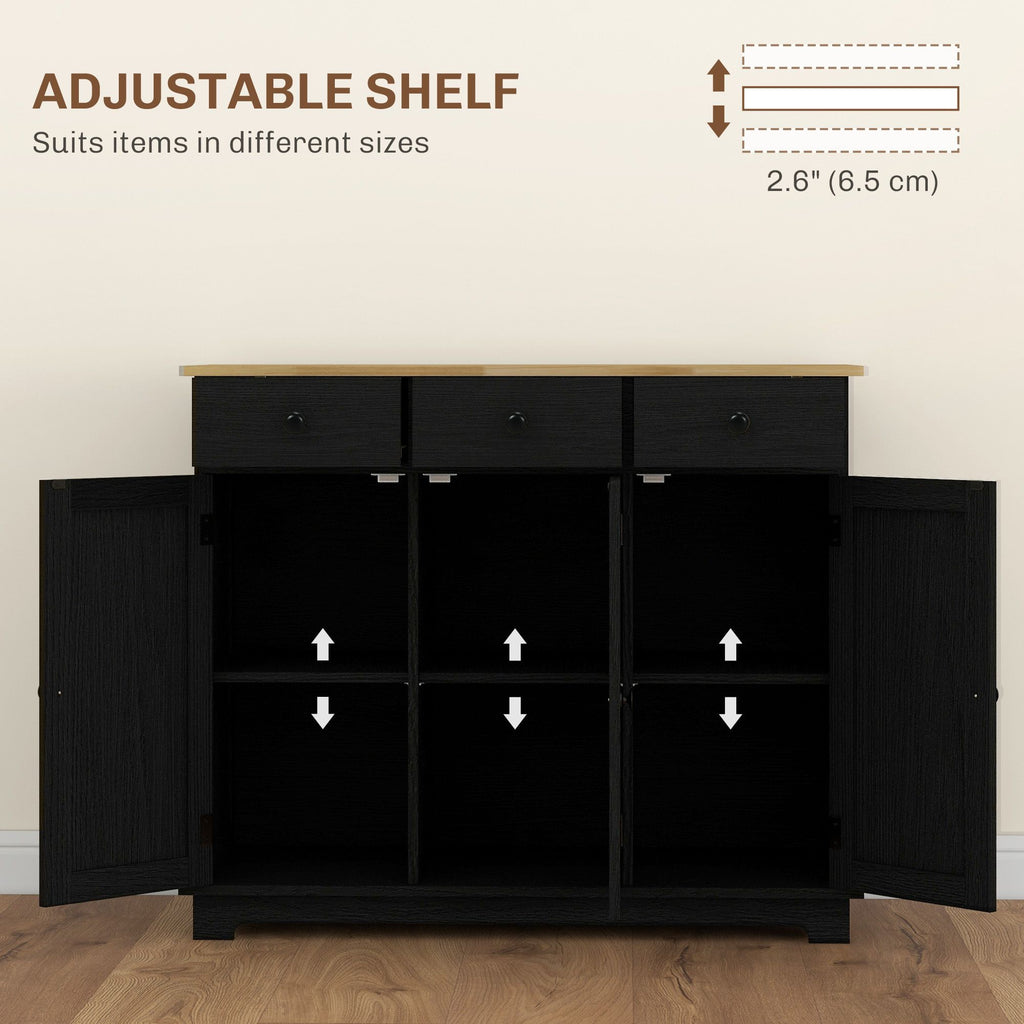 Sideboard with Wood Countertop, Kitchen Storage Cabinet, Coffee Bar Cabinet with 3