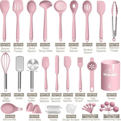 43-Piece Pink Kitchen Utensil Set for Nonstick Cookware