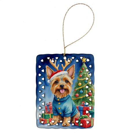 Silky Terrier Reindeer Christmas Ornament