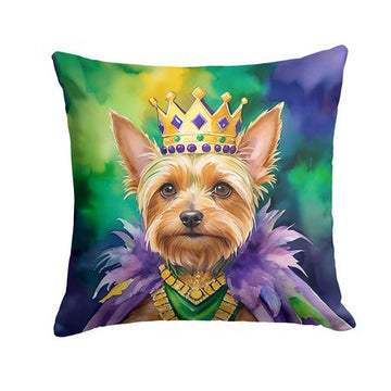 Silky Terrier King of Mardi Gras Throw Pillow
