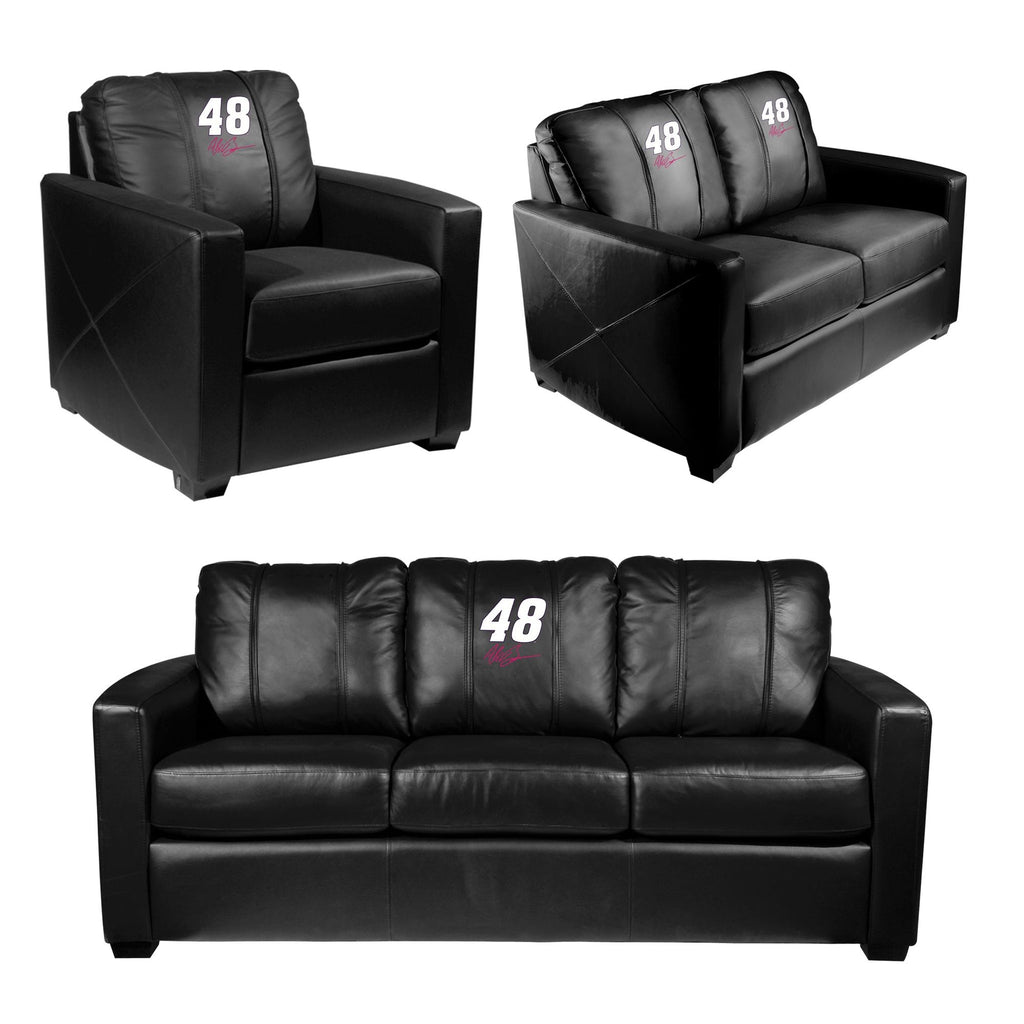 Silver Club Chair with Alex Bowman #48 with Signature Logo