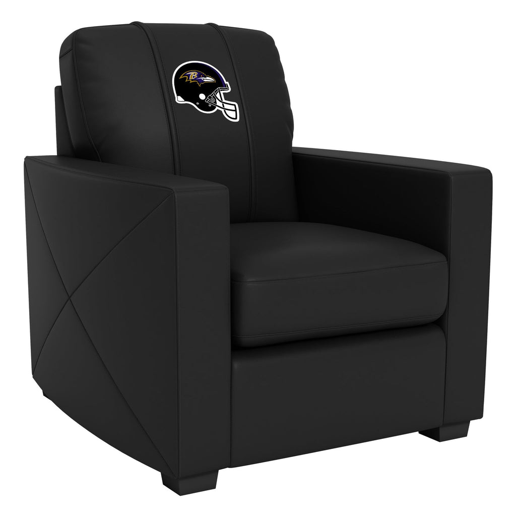 Baltimore Ravens Helmet Logo Silver Series Club Chair