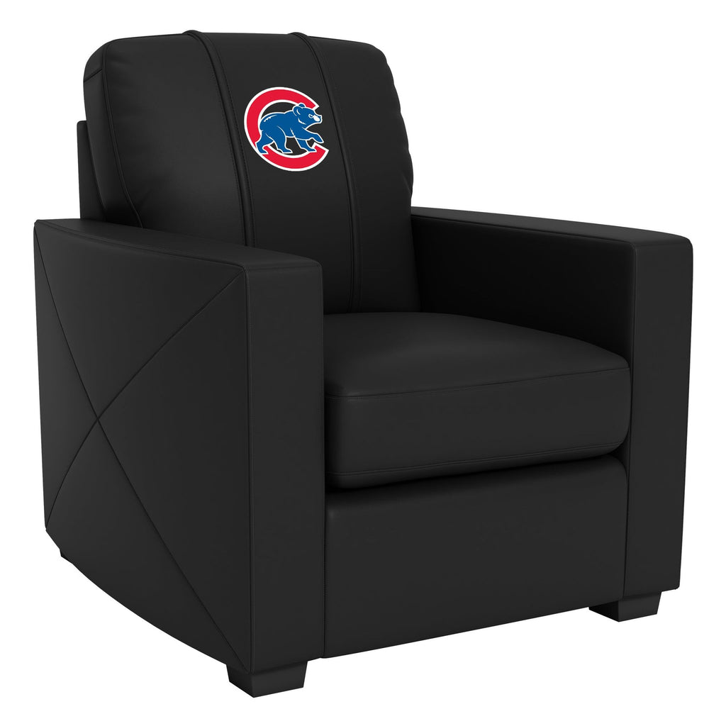 Chicago Cubs Secondary Logo Silver Club Chair