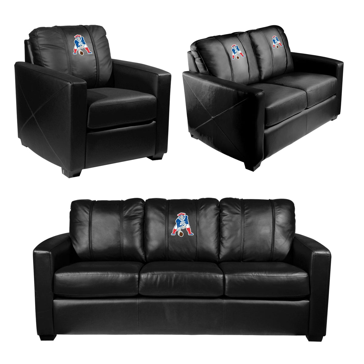 Silver Club Chair with Classic New England Patriots Logo