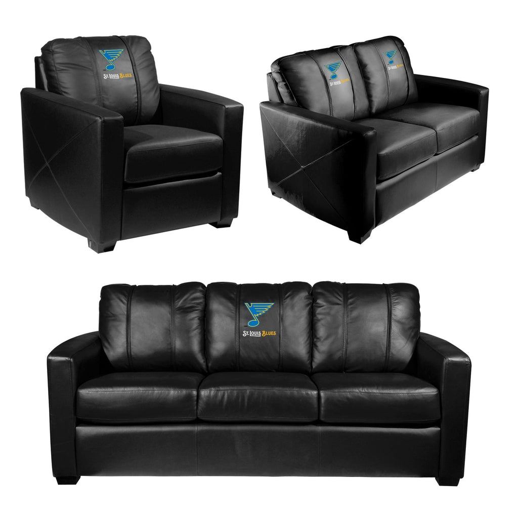 St. Louis Blues Wordmark Silver Club Chair