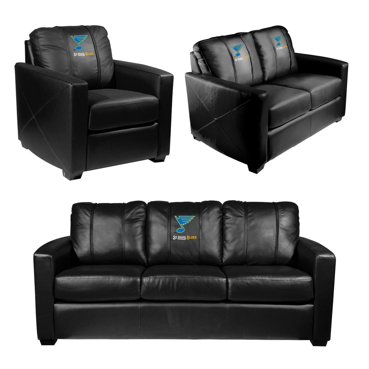 St. Louis Blues Wordmark Silver Club Chair