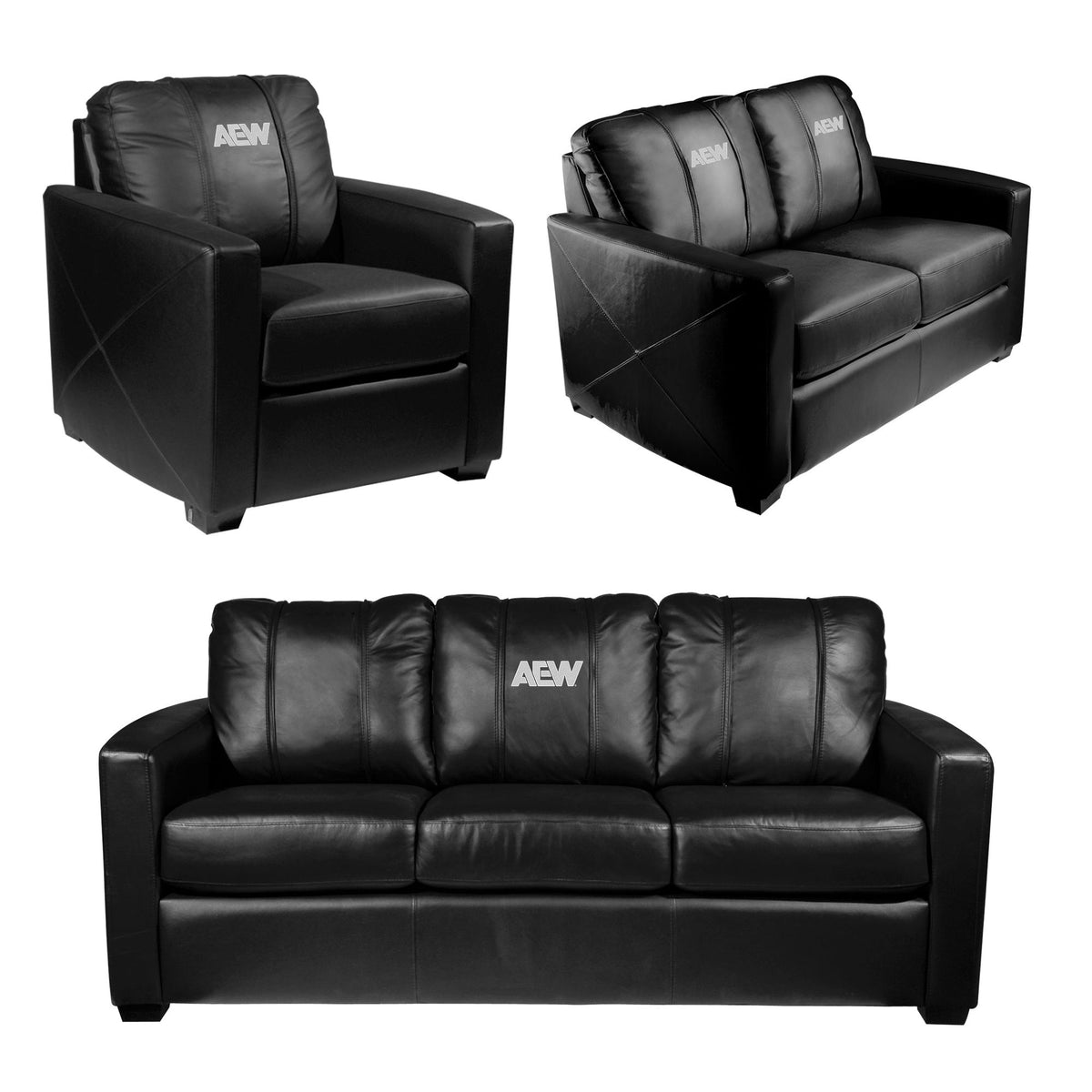 All Elite Wrestling Silver Logo Loveseat