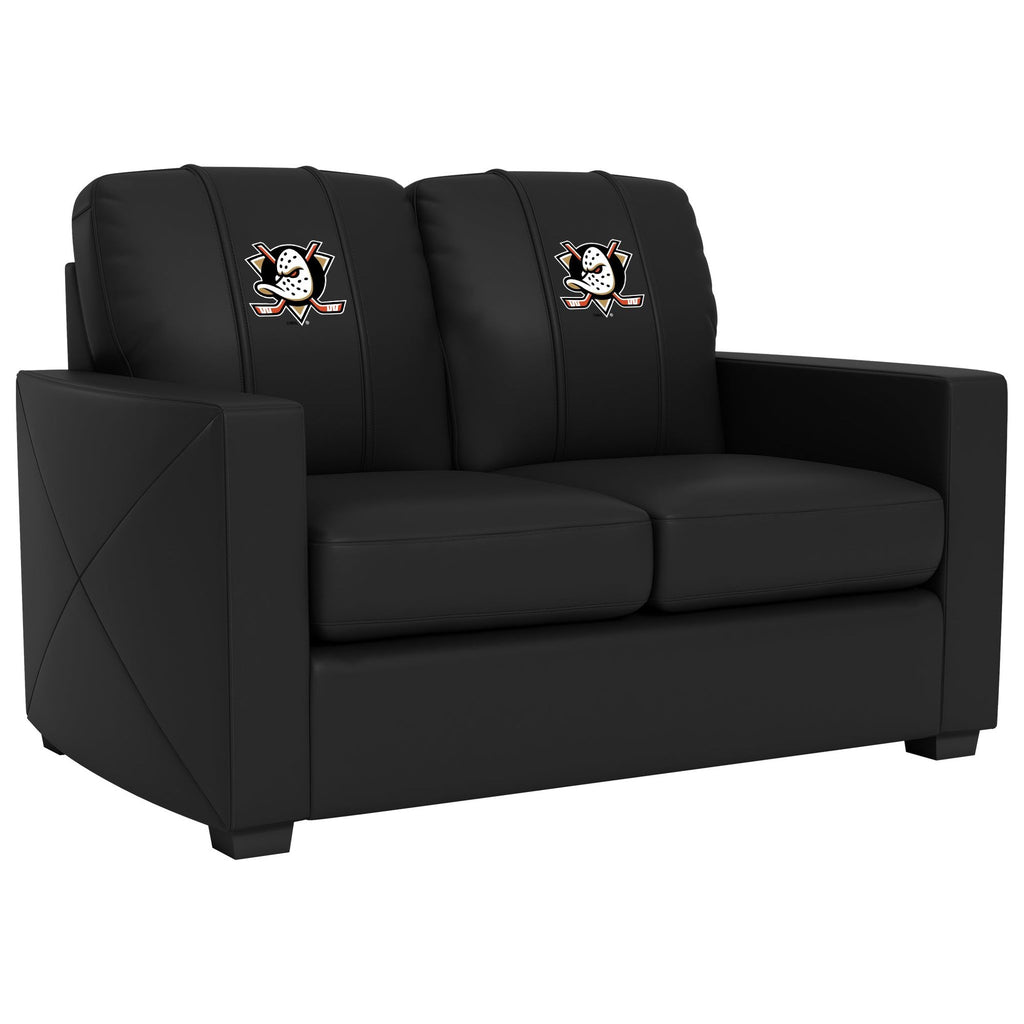 Anaheim Ducks Silver Loveseat for the Ultimate Fan Room