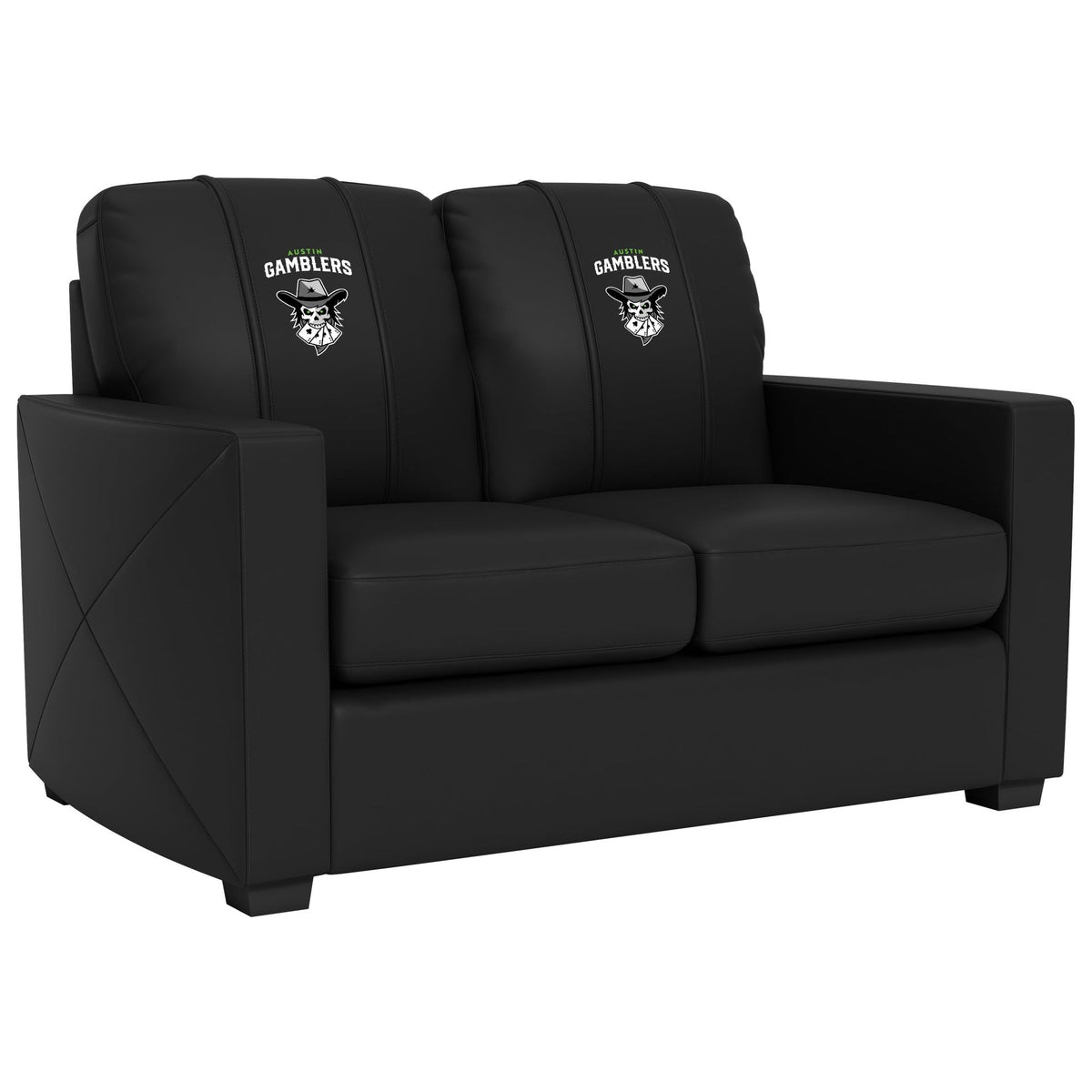 Austin Gamblers Silver Logo Loveseat