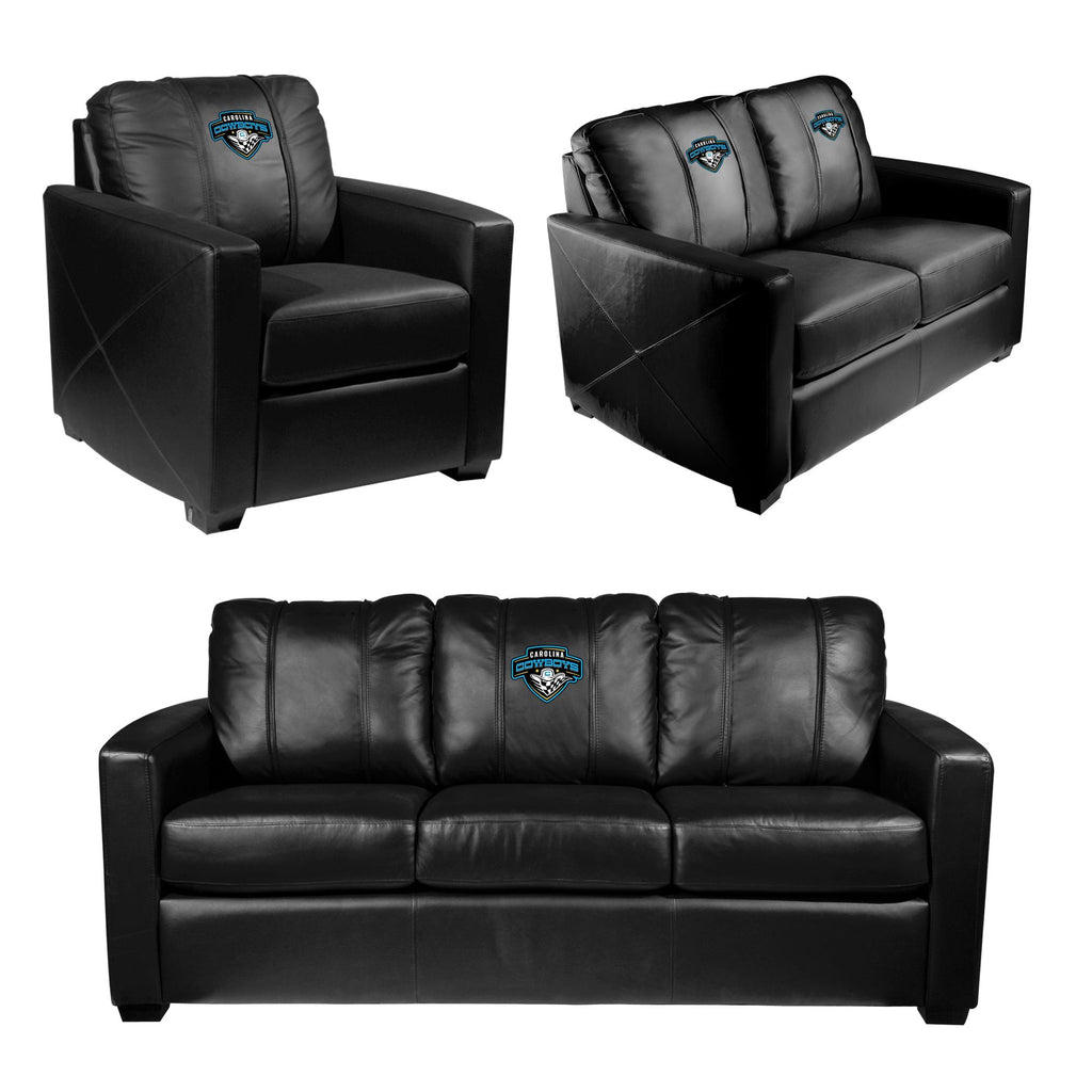 Carolina Cowboys Silver Series Logo Loveseat