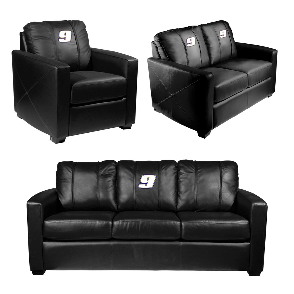 Silver Loveseat with Chase Elliott #9 White Logo
