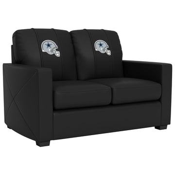 Dallas Cowboys Helmet Logo Silver Loveseat