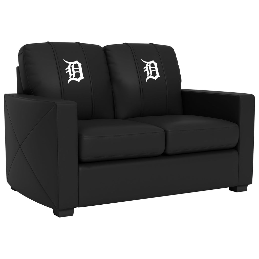 Silver Detroit Tigers Loveseat with Interchangeable Logos