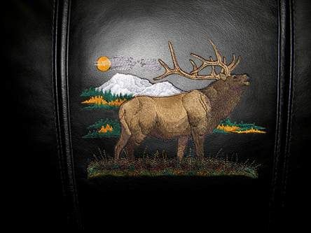 Silver Loveseat with Elk Bugling Logo