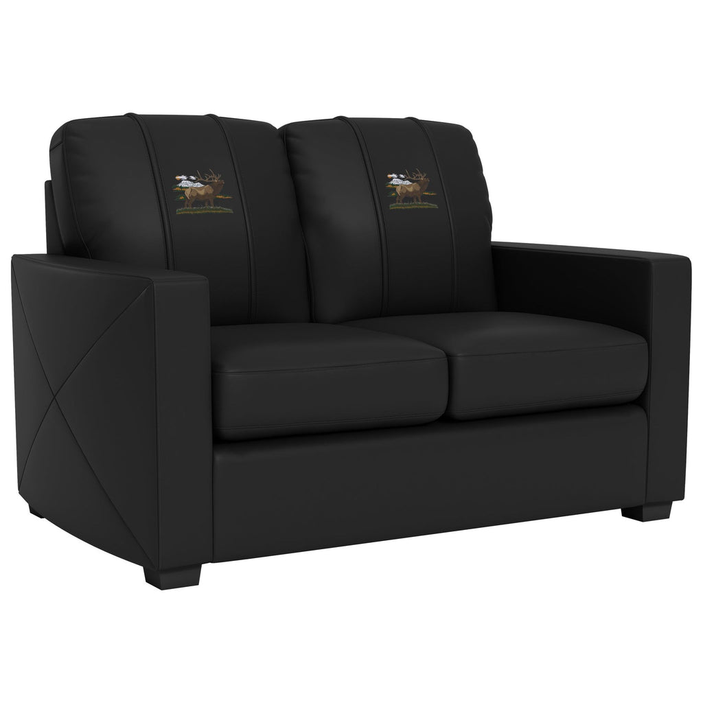 Silver Loveseat with Elk Bugling Logo