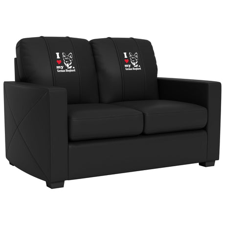 Silver Loveseat with German Shepherd Logo Panels