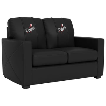 Silver Los Angeles Dodgers Logo Loveseat