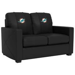 Silver Miami Dolphins Logo Loveseat