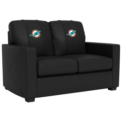 Silver Miami Dolphins Logo Loveseat