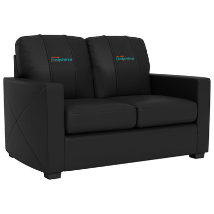 Miami Dolphins Silver Logo Loveseat