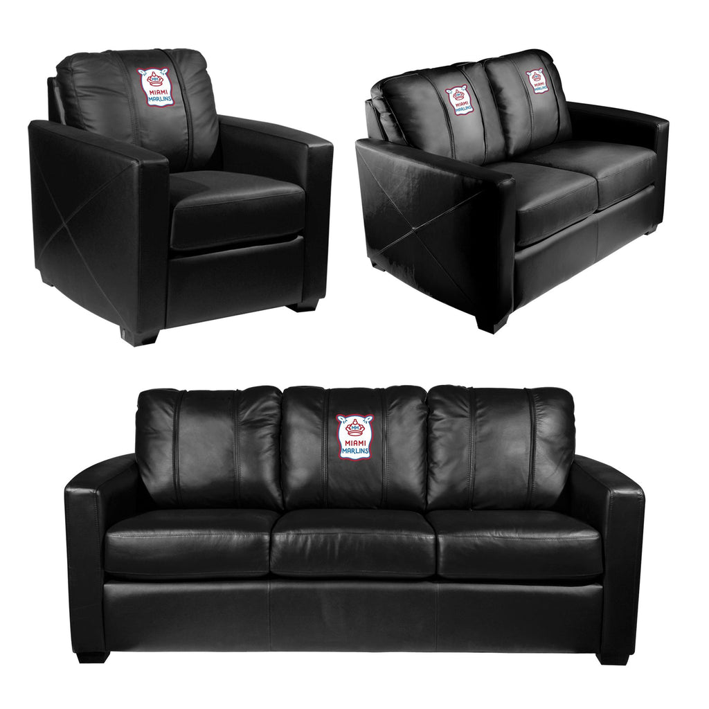 Miami Marlins City Connect Silver Loveseat