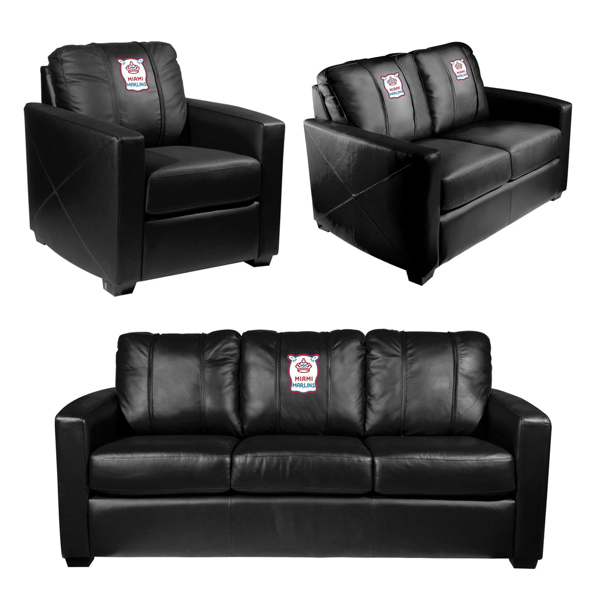Miami Marlins City Connect Silver Loveseat