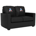 Silver New England Patriots Logo Loveseat for Fan Rooms