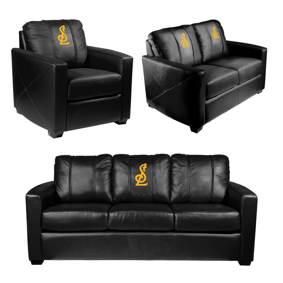 St. Louis Blues Secondary Logo Silver Loveseat